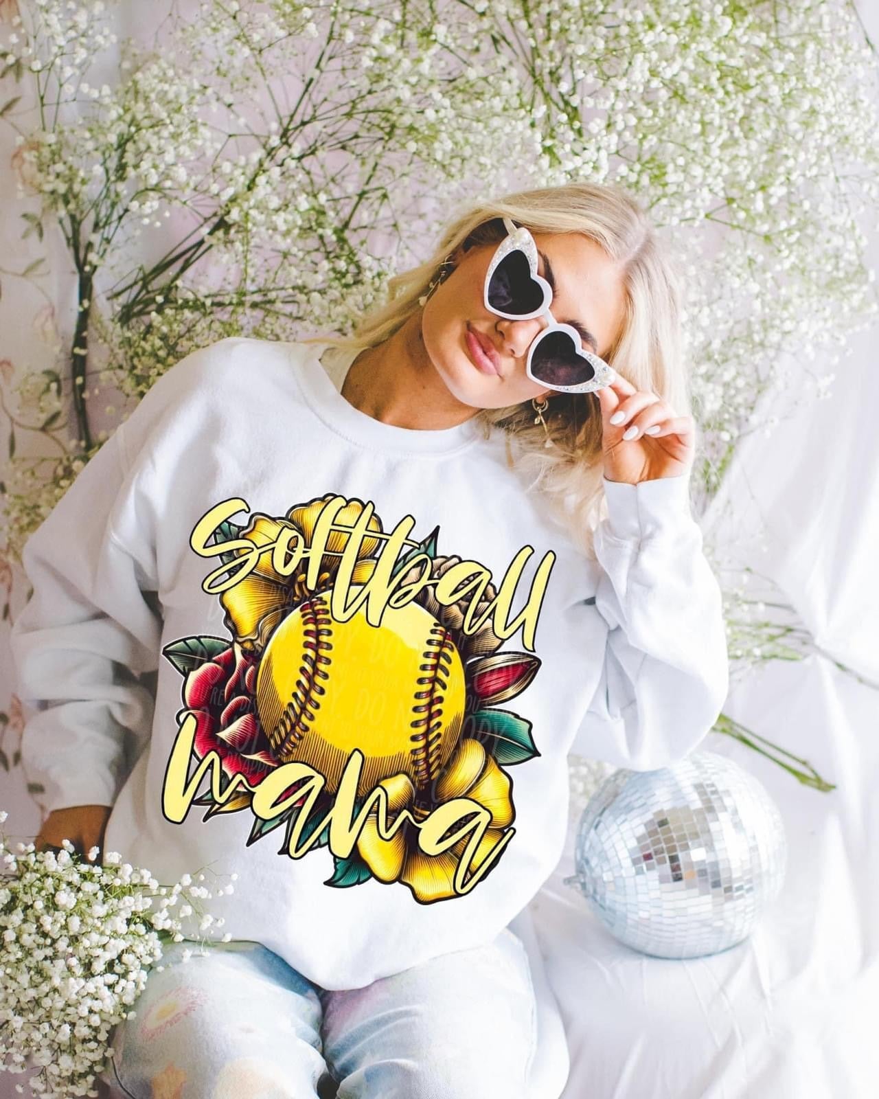 Sports Flowers  MaMa Crewneck Sweatshirt